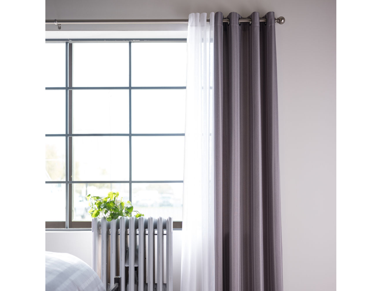 Jcpenney Home Bayview Sheer Grommet Top Single Curtain 50 In X 63 In Cool White 850 Picclick Uk