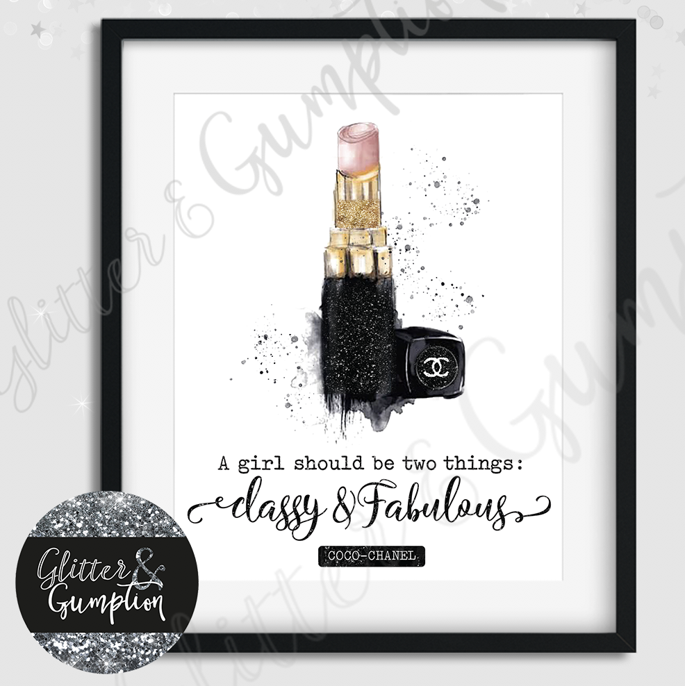 Coco Chanel Inspirational Quote Fashion Art Print Office