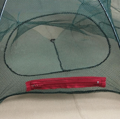3.2M Faltbare Fishing Net Fisch KrabbenGarnelen Köder Cast Mesh Käfig Aal Trap