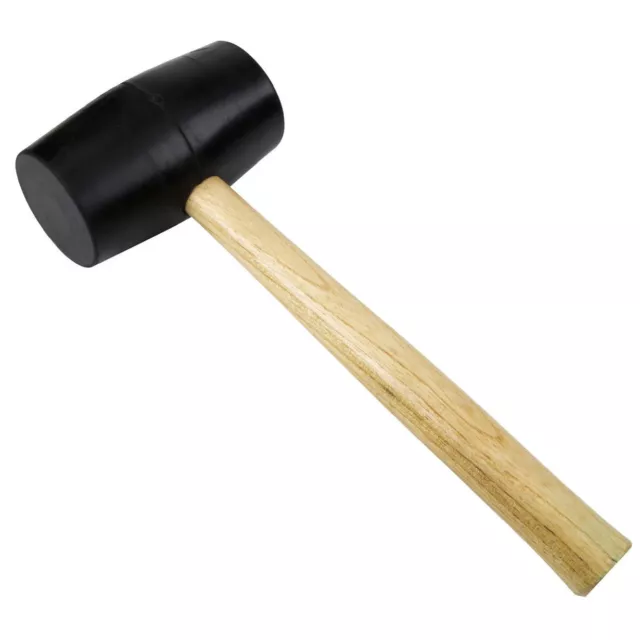 Gummihammer mit Holzstiel, 200 g, ø 45 mm, Fliesenleger Ausbeul-Hammer Holzgriff