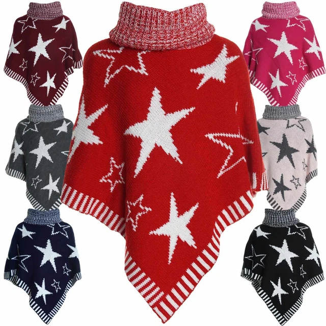 Maglia Poncho Bolero collo a Scialle Alto Bambini Ragazza Giacca Invernale 20562