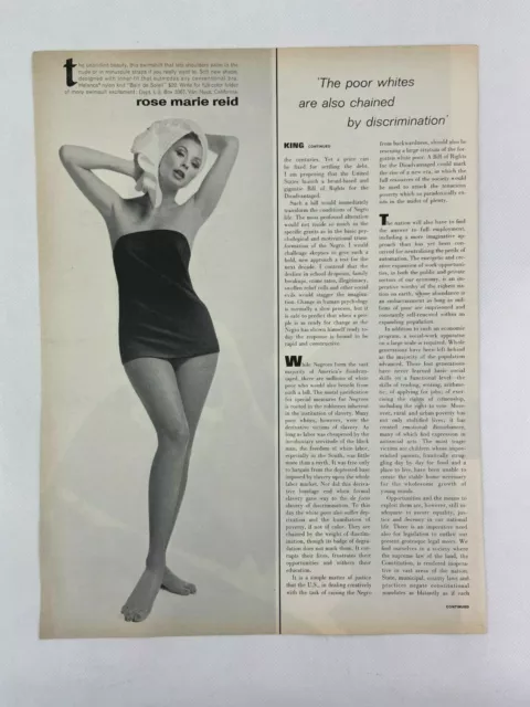 Rose Marie Reid Swimsuit Pretty Girl Magazine Ad 10.75 x 13.75 MLK
