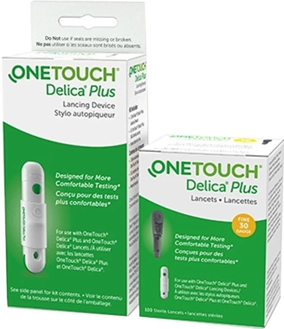 OneTouch Delica Plus Dispositivo Con 25s Gratis Lancetas Glucosa Monitoreo Kit