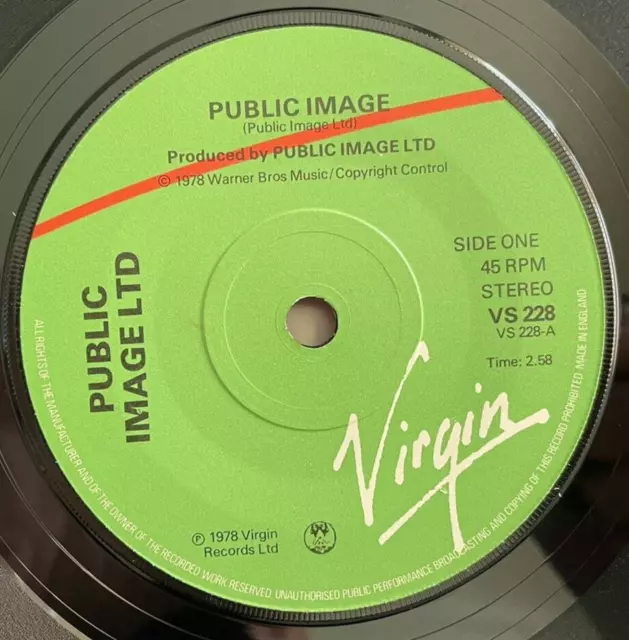 Public Image Ltd – Public Image -Virgin – VS 228 -7" Vinyl Record Single -1978