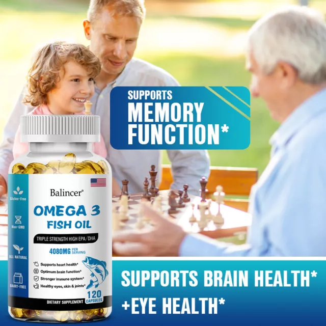 Omega Fish Oil 4080mg 120 Soft Capsules EPA, DHA, Omega 3 Fatty Acids