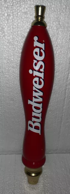 Budweiser Beer Tap Handle Red w/White Lettering 11" in good shape!