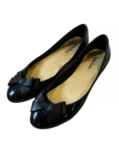 Neiman Marcus Black Leather Ballerina Flats/Dressy Shoes, Size 10M, EUC
