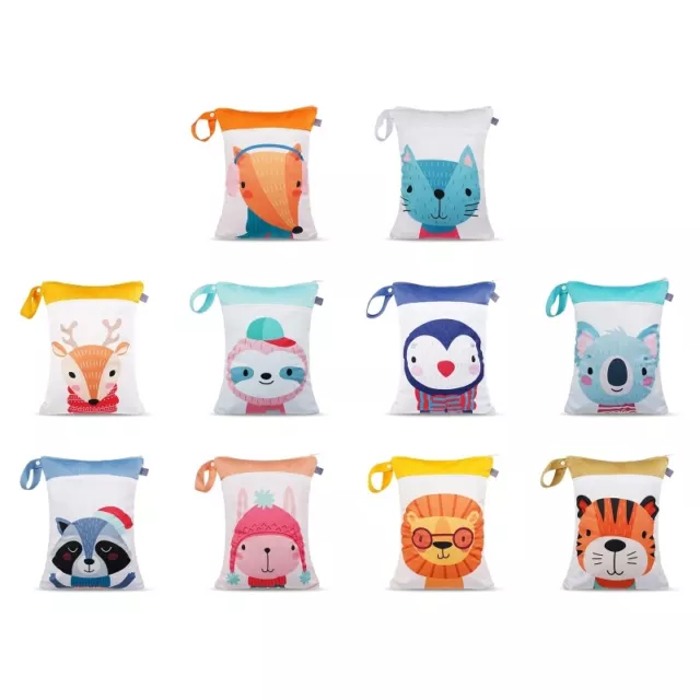 Baby Diaper Bag Cartoon Print Waterproof Wet Dry Nappy Handbag Pouch Bags