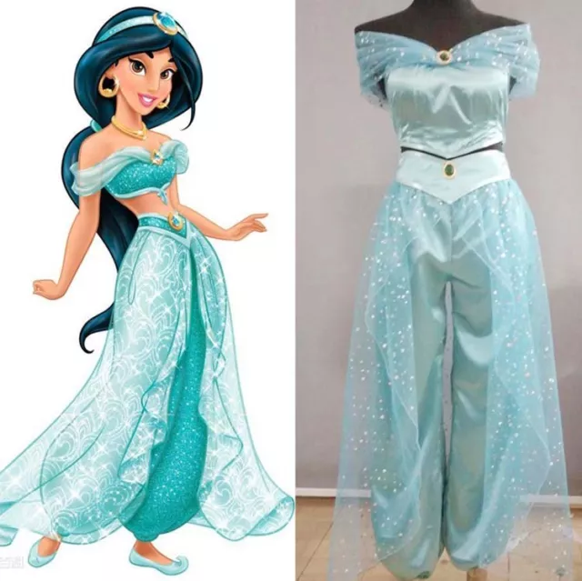 COSTUME COSPLAY ADULTO principessa Jasmine Aladdin cosplay cos donna EUR  46,82 - PicClick IT