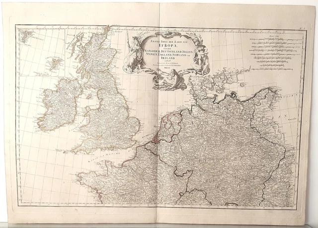 ANTIQUE MAP, SCHRAEMBL, Erster theil der karte von Europa .. $164.15 - PicClick