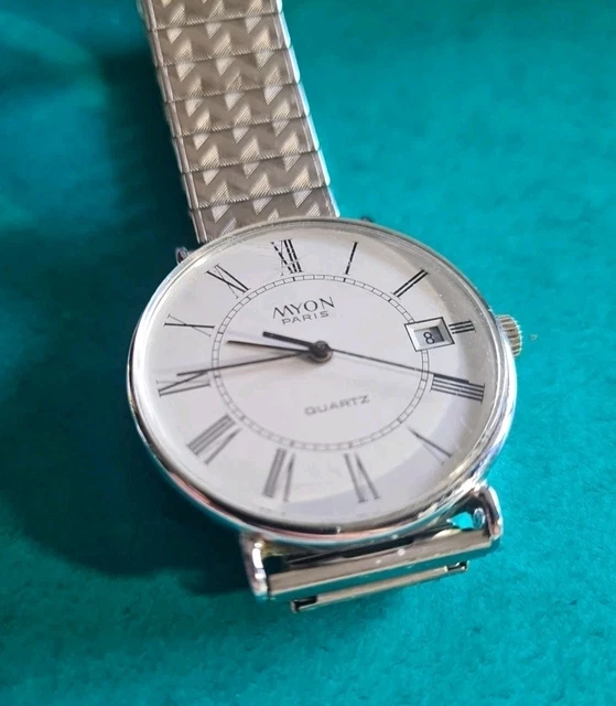 Montre Mécanique Myon Pour Femme - Mouvement HS 8 FA, Cadran Champagne, Bracelet Plaqué Or - Occasion Très Bon état