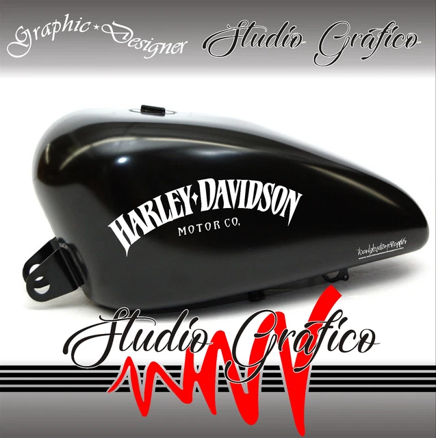 2 ADESIVI DECAL STICKERS MOTO CUSTOM DA SERBATOIO REPLICA HARLEY DAVIDSON USA
