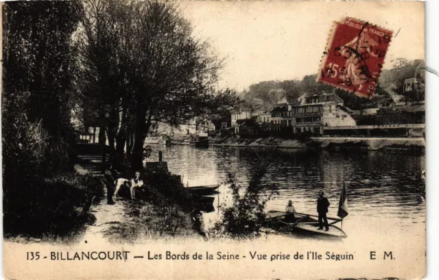 CPA BILLANCOURT Les Bords de la Seine-Vue prise de l'Ile Séguin (413331)
