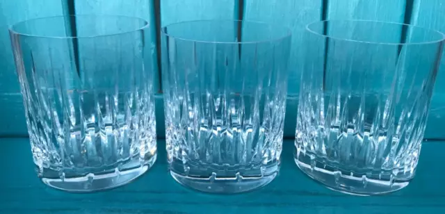 rogaska SET-OF-3 X 4" DOUBLE OLD-FASHIONEDS SOHO GLASSES crystal TUMBLERS