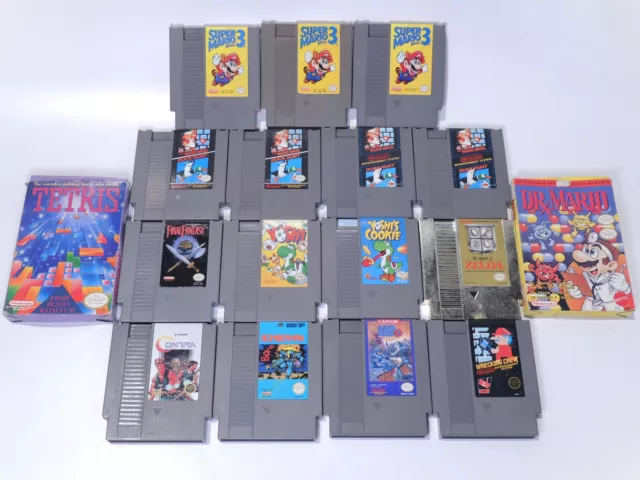 Lot of 17 Popular Nintendo Entertainment System Games NES (Untested)