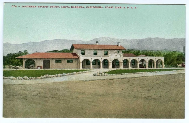Southern Pacific Depot Santa Barbara California CA Coastline S.P. Railroad