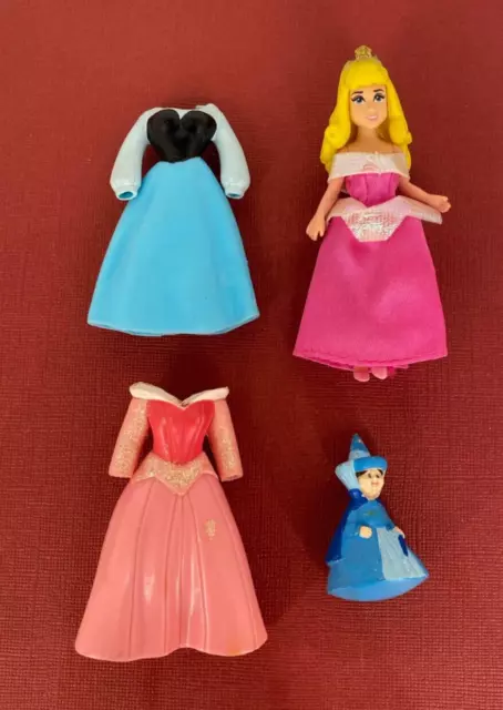 Disney Princesses - POLLY POCKET - Sleeping Beauty - Mini Doll Lot