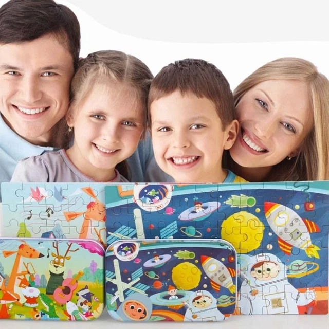 Montessori Games Jigsaw Games Children Puzzle Toys Cartoon Animal Vehicle