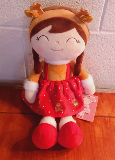 New Gloveleya Christmas Plush Girl Doll Red Elk Costume Toy Soft Plush