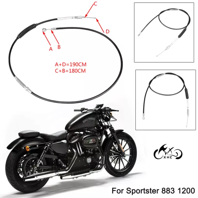 70.8" 1.8m Brake Clutch Control Cable Wire Line For Harley Sportster XL 883 1200