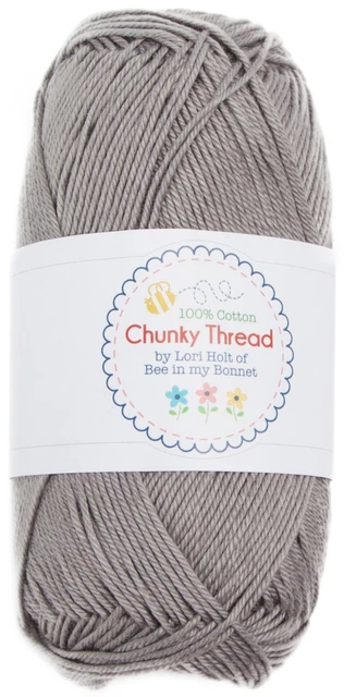Hilo grueso Riley Blake Lori Holt 50 g gris Riley, paquete de 3
