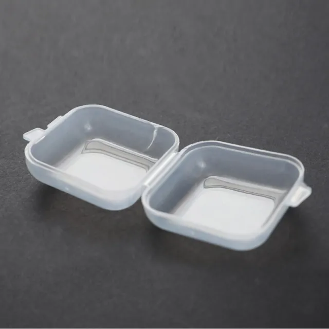 20Pcs Small Clear Plastic Beads Storage Containers Box Hinged Lid For StoraDC