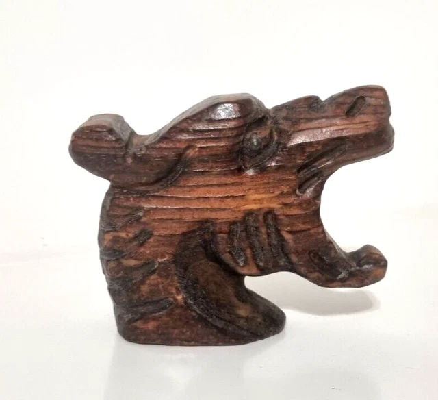 Griffin chimera dragon carving pediment - Vintage french architectural salvage .