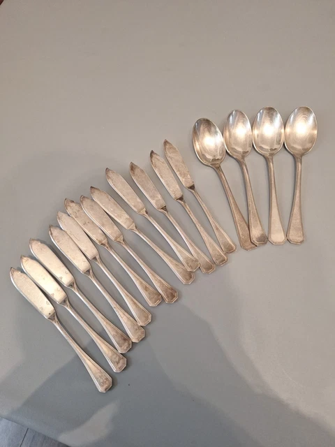 Paire De Couverts à Poisson Alfenide - Argenterie - Service 7 Pièces - 19/12
