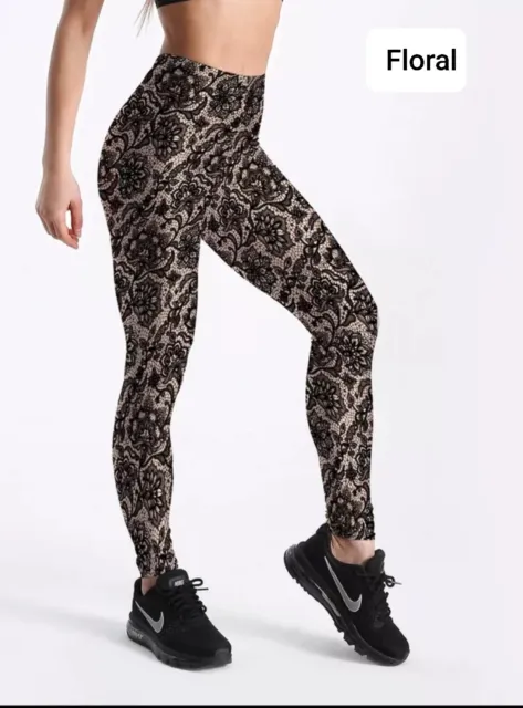 Women Girls Leggings Sports Yoga Pants Digital 3D Printed Floral Hot in Trends