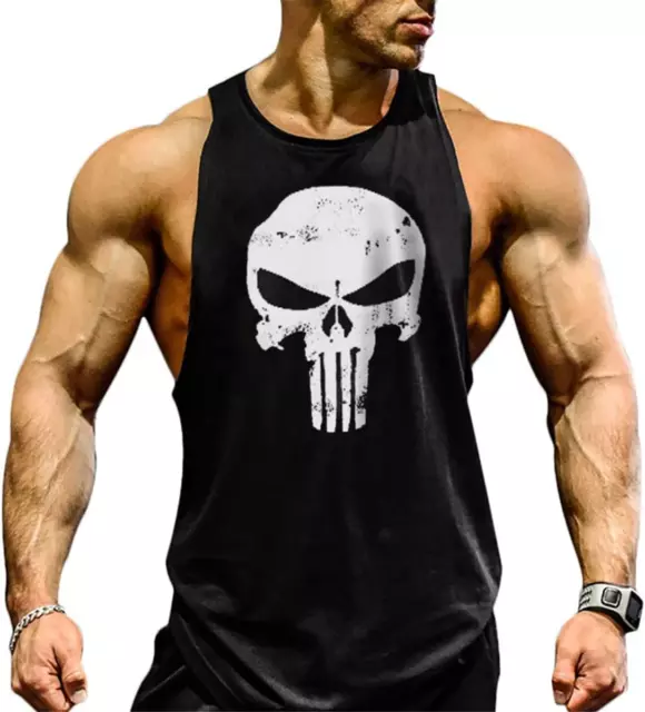 Uomo Bodybuilding Canotta Sportivo Tank Top Senza Maniche Palestra Canottiera St