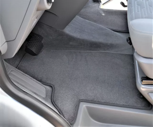 Fahrerhaus-Fußmatte 3-tlg Convient pour VW T6 2015-19 Prime Hochflorvelours Gris