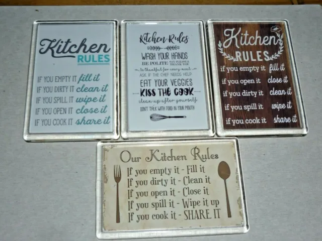 Kitchen Rules Fridge Magnets. Great Gifts. 4 Options. Great Stocking Filler.