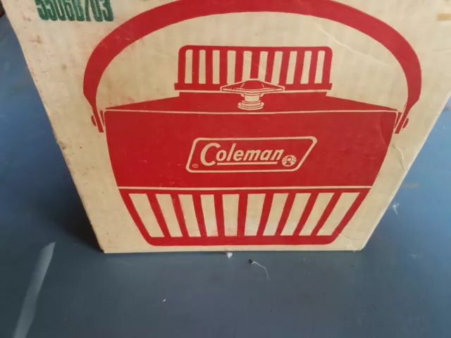 Vintage Coleman Red/White 1 Gallon Water Cooler Jug W/ Cup In Original Box