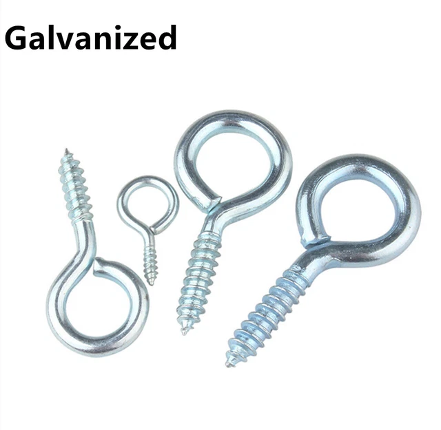 LUOIUI 30-Piece M5-40mm Eye Hook Screws Kit – Zinc Coated Carbon Steel, Hex Head