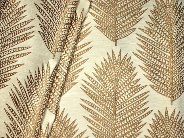 High End Designer Fabric Embroidered Leaves ~ Homey Comb $39.88/yd. 2Yd. Min.