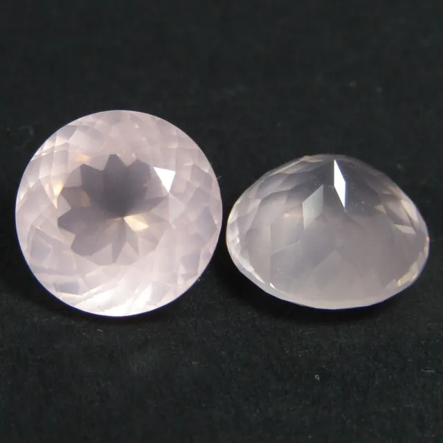 7.43Cts Elegant Natural Rose Quartz 10mm Round Matching Pair Loose Gemstones