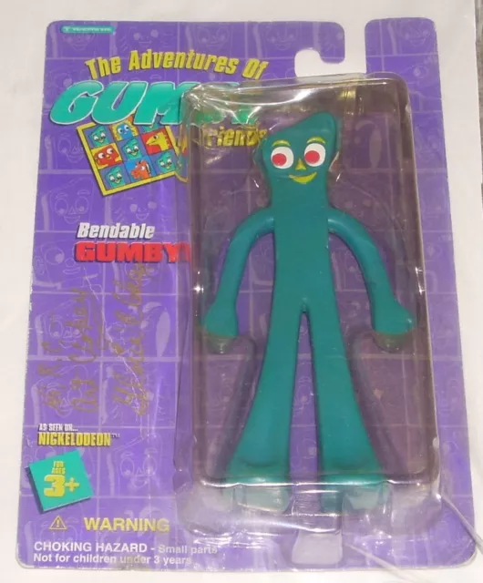 Trendmasters 6" Gumby Toy Figure Signed by Creator Art Clokey & Gloria Clokey