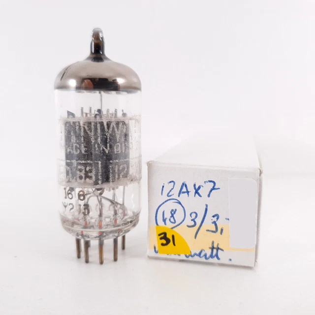 1 x tube IE ECC83. PROD YOUGOSLAVIE des années 1950. PLAQUES LISSES 17 MM. UT