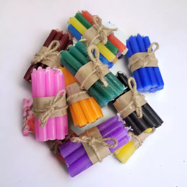 Packs of 10 colored spell candles, 4'' chime candles for spells, ritual candle