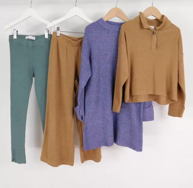 Pacchetto Zara pantaloni e top età 8 anni marrone viola verde hippy boho