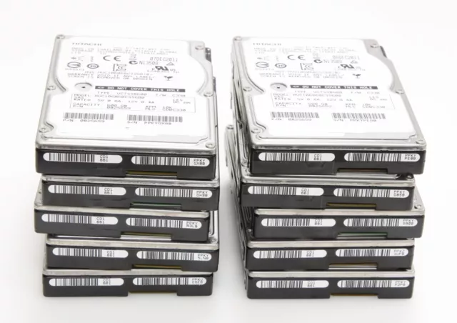 (Lot of 10) Hitachi 600GB 10K 64MB 6Gbps 2.5" SAS HDD HUC106060CSS600 0B25659.