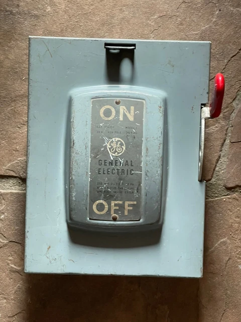VINTAGE GENERAL ELECTRIC GE Electrical Box ON OFF Switch $25.00 - PicClick
