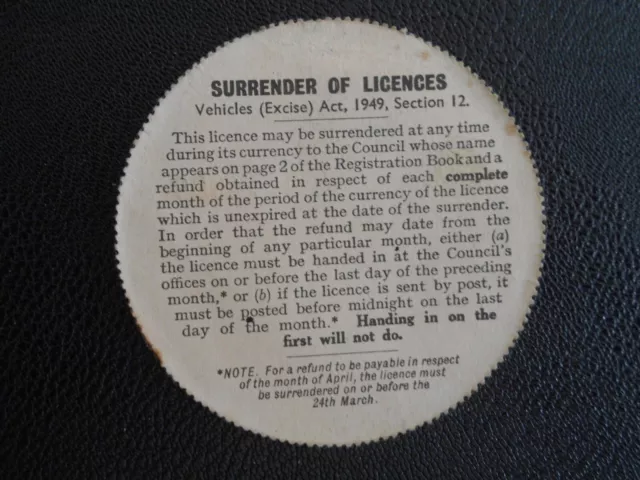 collectable  tax disc from 1955 Austin =-=-=-! 2