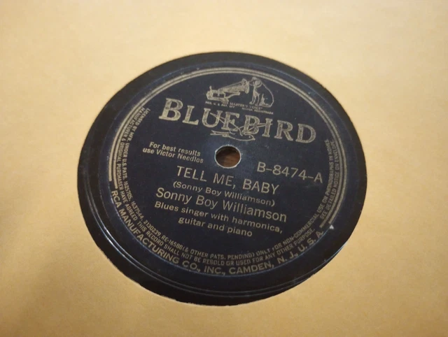 Rare Blues 78- Sonny Boy Williamson- Tell Me Baby - Bluebird B8474- V++/V++ Rare Blues 78- Sonny Boy Williamson- Tell Me Baby - Bluebird B8474- V++/V++