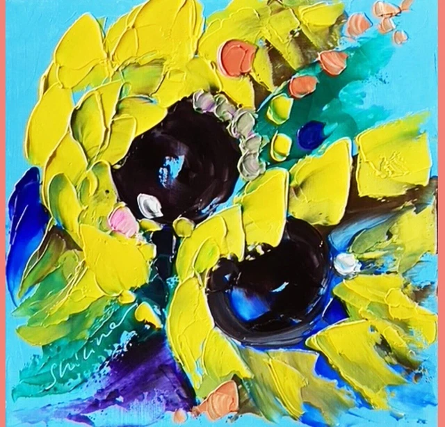 Pintura al óleo ORIGINAL Flor Arte ORIGINAL Naturaleza muerta Pintura...