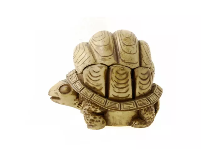 Boite à Bijoux Tortue Resine Beige Nepal Grand Modele   H-3441