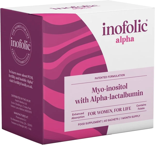 INOFOLIC ALPHA – 4000mg Myo-Inositol PCOS Supplement for 60 Count (Pack ...