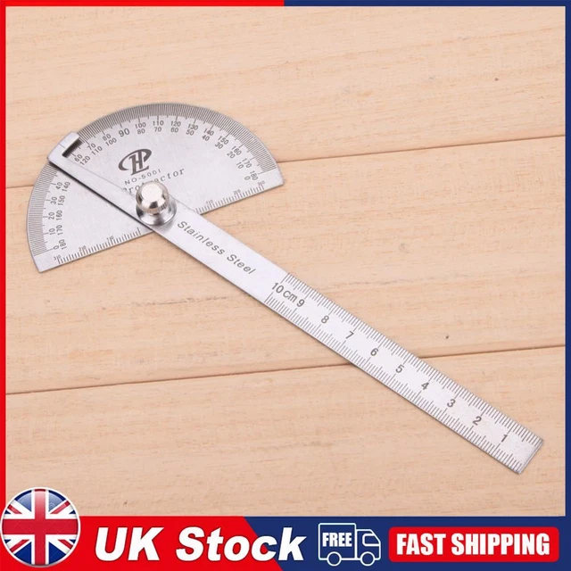 Stainless Steel Measuring Ruler Anti-corrosion 180 Degree Angle Ruler Set Bevel