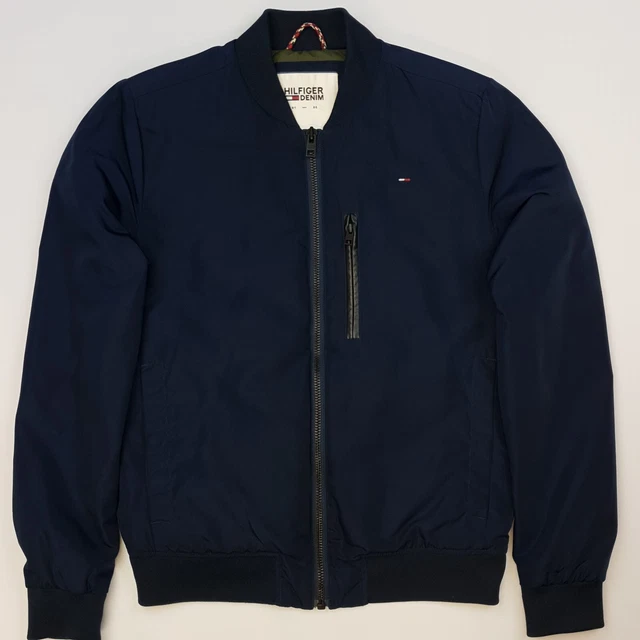 Giacca Bomber Tommy Hilfiger MEDIA Leggermente Imbottita SOTTILE Blu Navy Uomo Poliestere