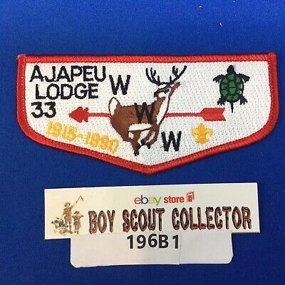 Boy Scout OA Ajapeu Lodge 33 S23 1990 75th Order Of The Arrow Patch